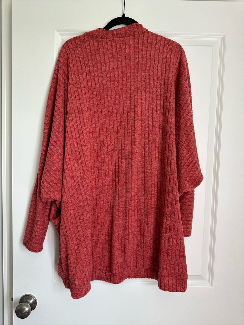 Source Unknown Coral Ribbed Open-Front Cardigan - Picture 2 of 3